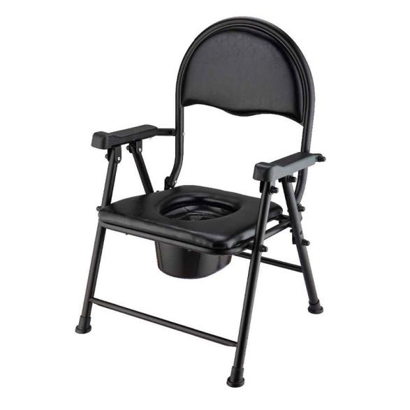 Chaise de toilette rembourrée en acier au carbone noir